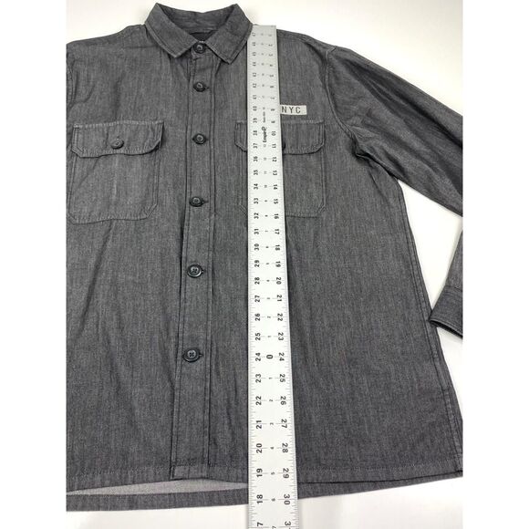 Express NYC Button Down Long Sleeve Shirt Mens Large Gray Casual O0189 - Picture 12 of 12